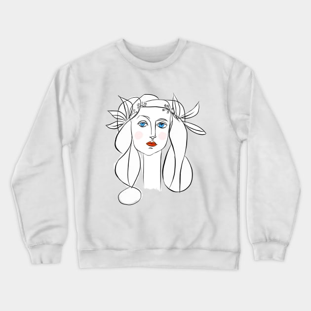 Denizko Art Woman by Picasso - White Crewneck Sweatshirt by denizko